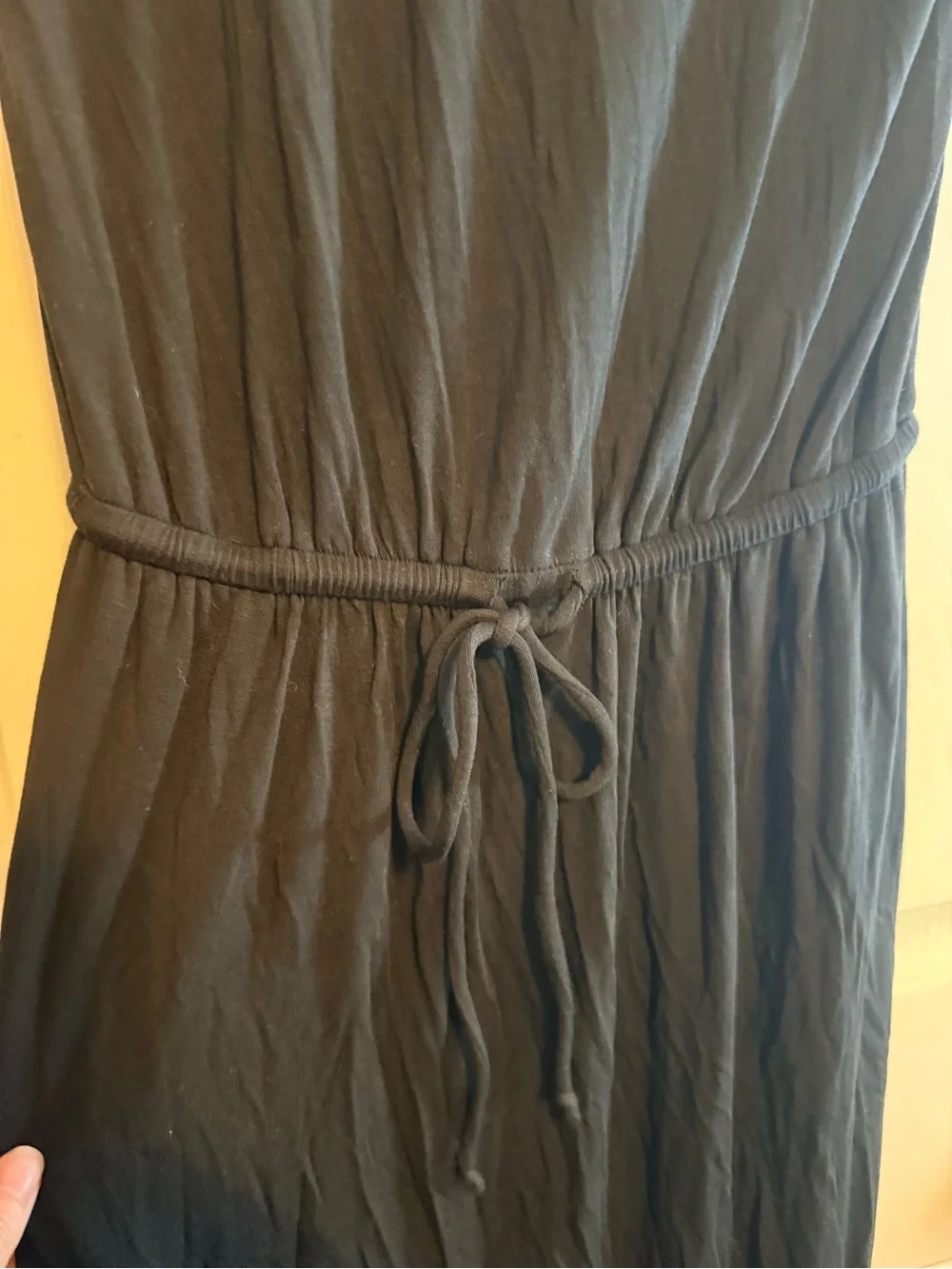 J. Crew Strapless Black Maxi Dress with Cream Top Band